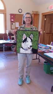 Bonnie with Quilted Family Dog Photo