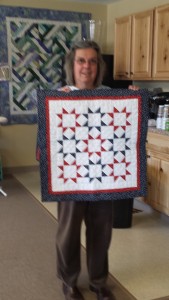 Jane Hann Morey's Mod quilt with lots of white negative space