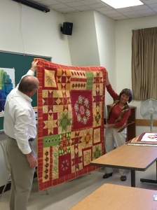 Lisa showing her beautiful quilting