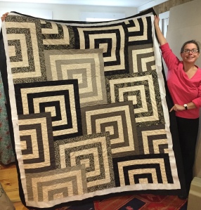 Stephanie made this beautiful quilt and Betsy did an outstanding job of quilting for her